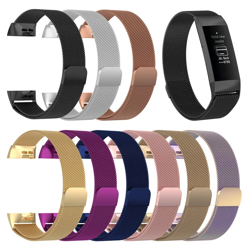 20 шт. для Fitbit Charge 3 4 Смарт Браслет ремешок Миланская нержавеющая сталь фитнес