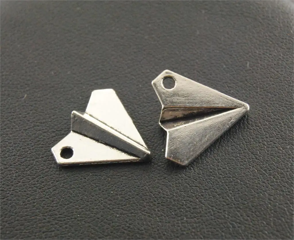 10 шт. подвески из металлического сплава|paper plane charm|plane charmantique silver |