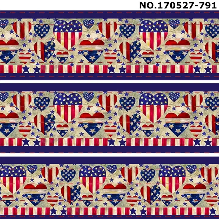 10 ярдов-Различные размеры-лента с рисунком независимого дня корсажная лента США