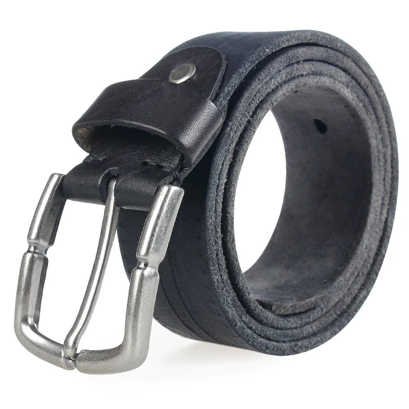 566  Men's leather Belt Cowhide Leather needle buckle minimalist retro decorative waist Belts Boy wide student Jeans Belt