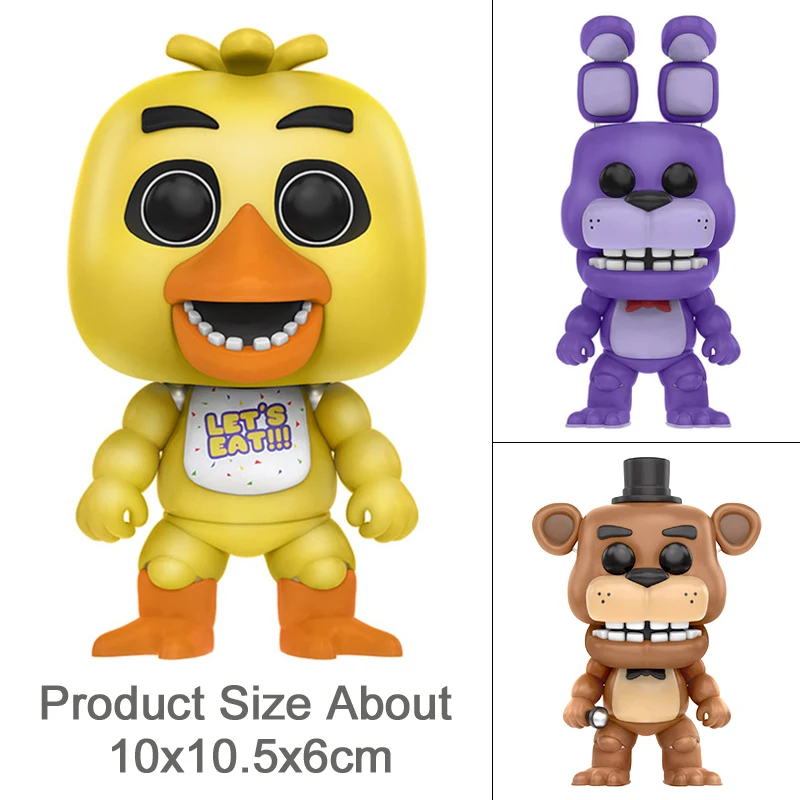 6 шт./компл. Five Nights At Freddy's» «пять ночей у Фредди» игрушки из ПВХ, движущаяся фигурка, с рисунком персонажей из игры «пять ночей в Фредди» с принтом "Кошмар Чика Бонни Funtime Фокси» из мультфильма для мальчика, с принтом Фредди 5 Fazbear и изображением медведя кукол