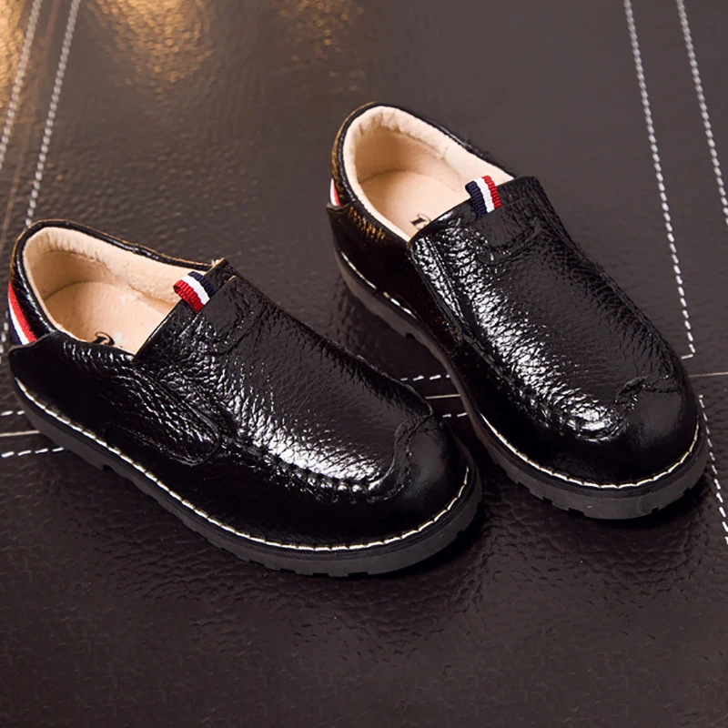 Детские Свадебные модельные туфли из натуральной кожи для больших мальчиков