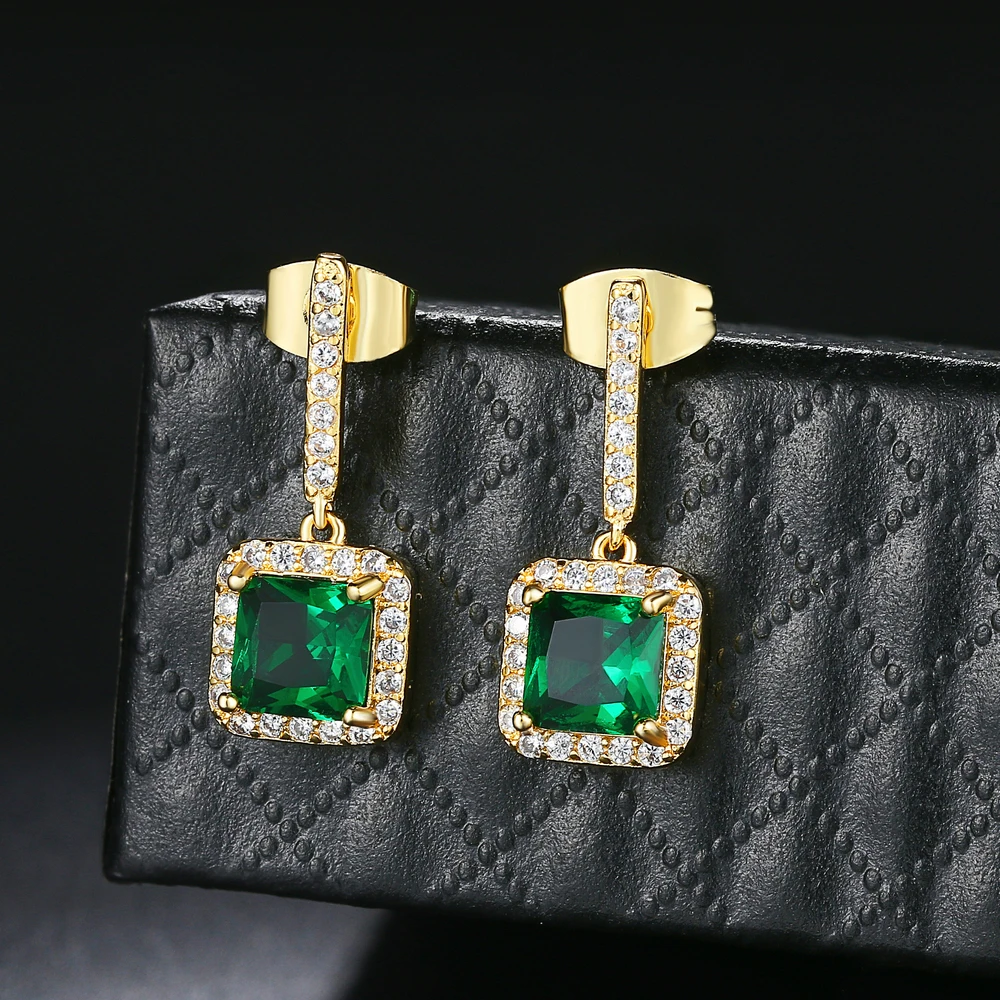 Серьги-подвески ZHOUYANG для женщин классический дизайн серебряный цвет кубический