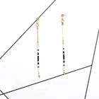 Золотые модные ювелирные серьги-гвоздики ручной работы, дизайнерские минималистичные бусины Миюки дельки для подарка женщине