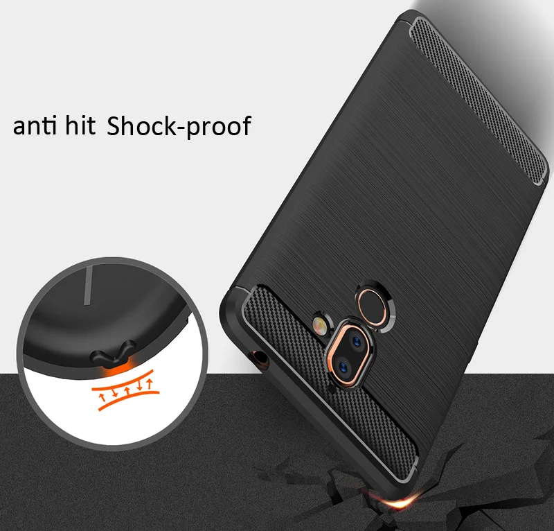 Чехол из углеродного волокна для Nokia 7 Plus матовая защитная накладка ТПУ |