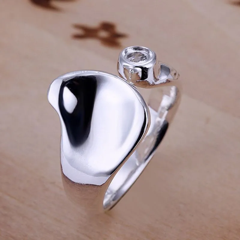 Ring Silver Plated sterling-silver-jewelry ring factory prices Inlaid Concave Heart Ring-Opened /HBLVTVMP ULVGFVTZ | Украшения и