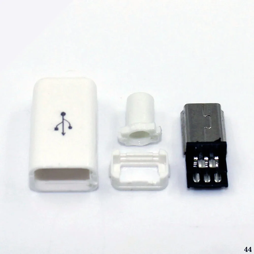 50-1000 шт. мини USB разъем 4 в 1 мужской Джек 2.0 5PIN Электророзетка с пластик чехол для