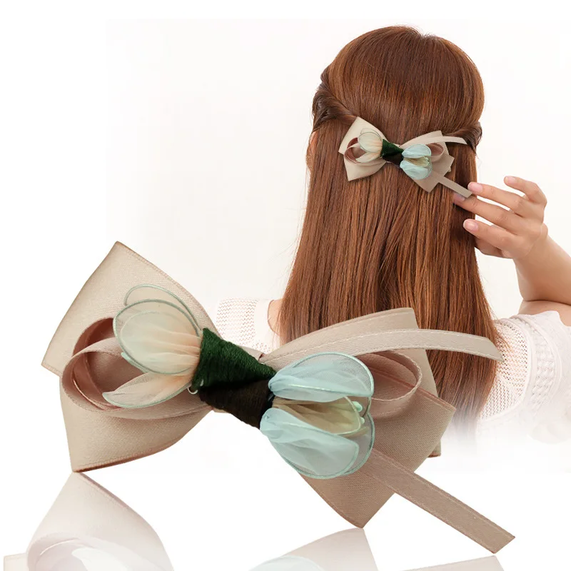 Заколка для волос с бантом Снежная пряжа цветок заколка весна модные ювелирные