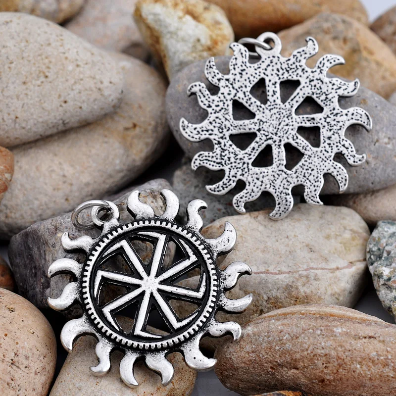 Серебряные славянский амулет Kolovrat под солнцем подвеска Коловрат Solstice этнические