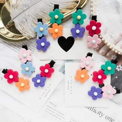 Ins милые маленькие цветы Корейская Милая модная заколка для волос Liu Hai Bian Jia |