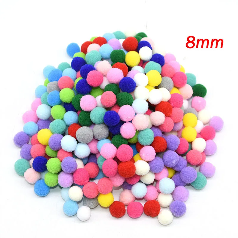 8mm-100Pcs 100 шт мульти размер 8-30 мм помпоны DIY куклы одежда ручной работы мягкие помпоны пушистые плюшевые поделки DIY помпоны домашний декор швейные принадлежности - Цвет: 8mm-100Pcs