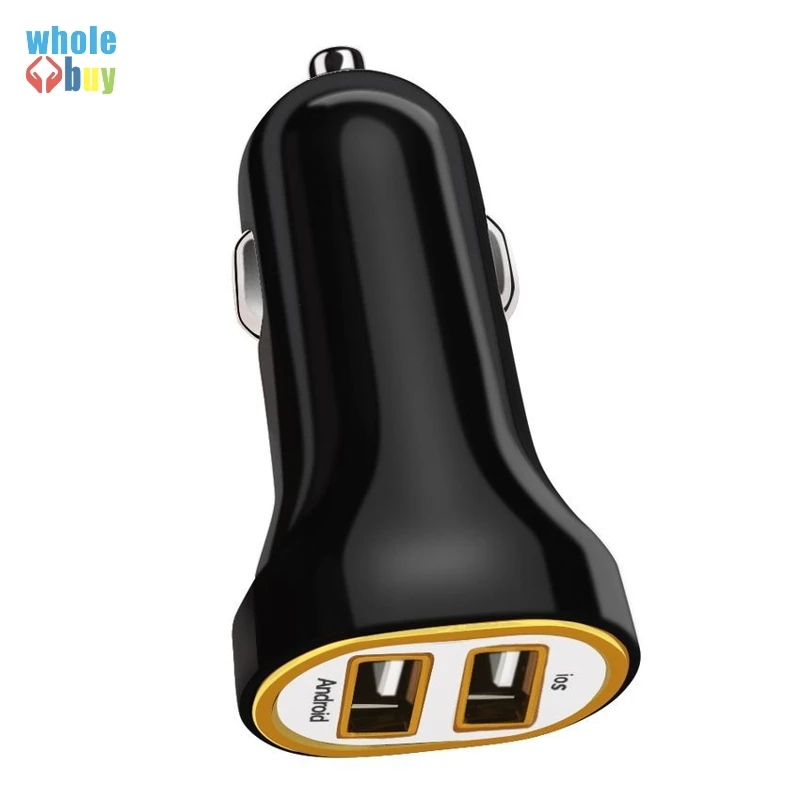 

Wholesale new style 2 Port Dual 2 usb Bullet car charger Adapter for IPhone Samsung Universal Use car styling 200pcs/lot