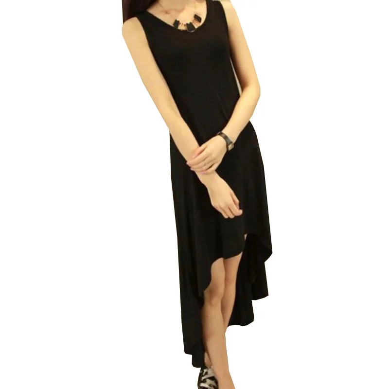 Женское модал платье Новинка лета 2017 элегантные асимметричные платья макси без