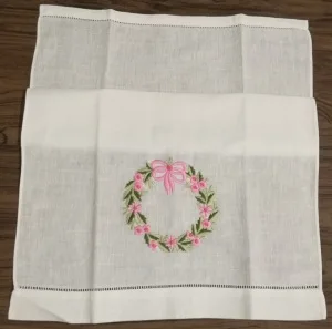 Набор из 12 носовых платков белое льняное прошито чайное полотенце с окантовкой