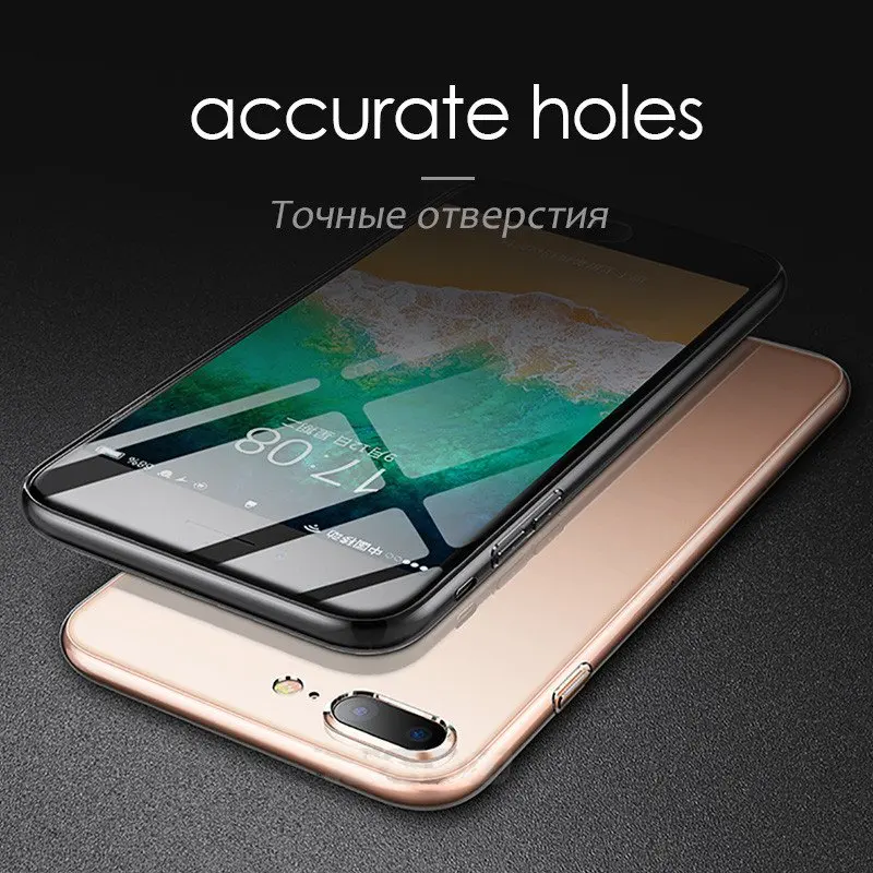 Ультратонкий Мягкий Прозрачный чехол из ТПУ для iPhone 5 6 7 8 Plus прозрачный