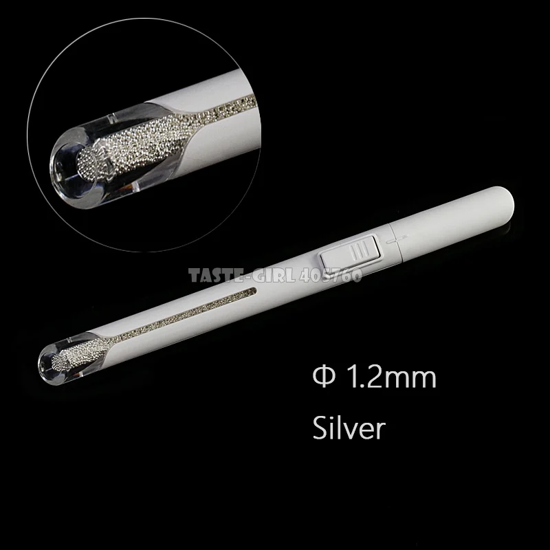 1.2mm Silver Pro 0,8, 1,0, 1,2 мм, 4 цвета, металлические бусины, поляризационные, для дизайна ногтей, стразы, шпильки, слиток, многофункциональная шариковая ручка - Цвет: 1.2mm Silver