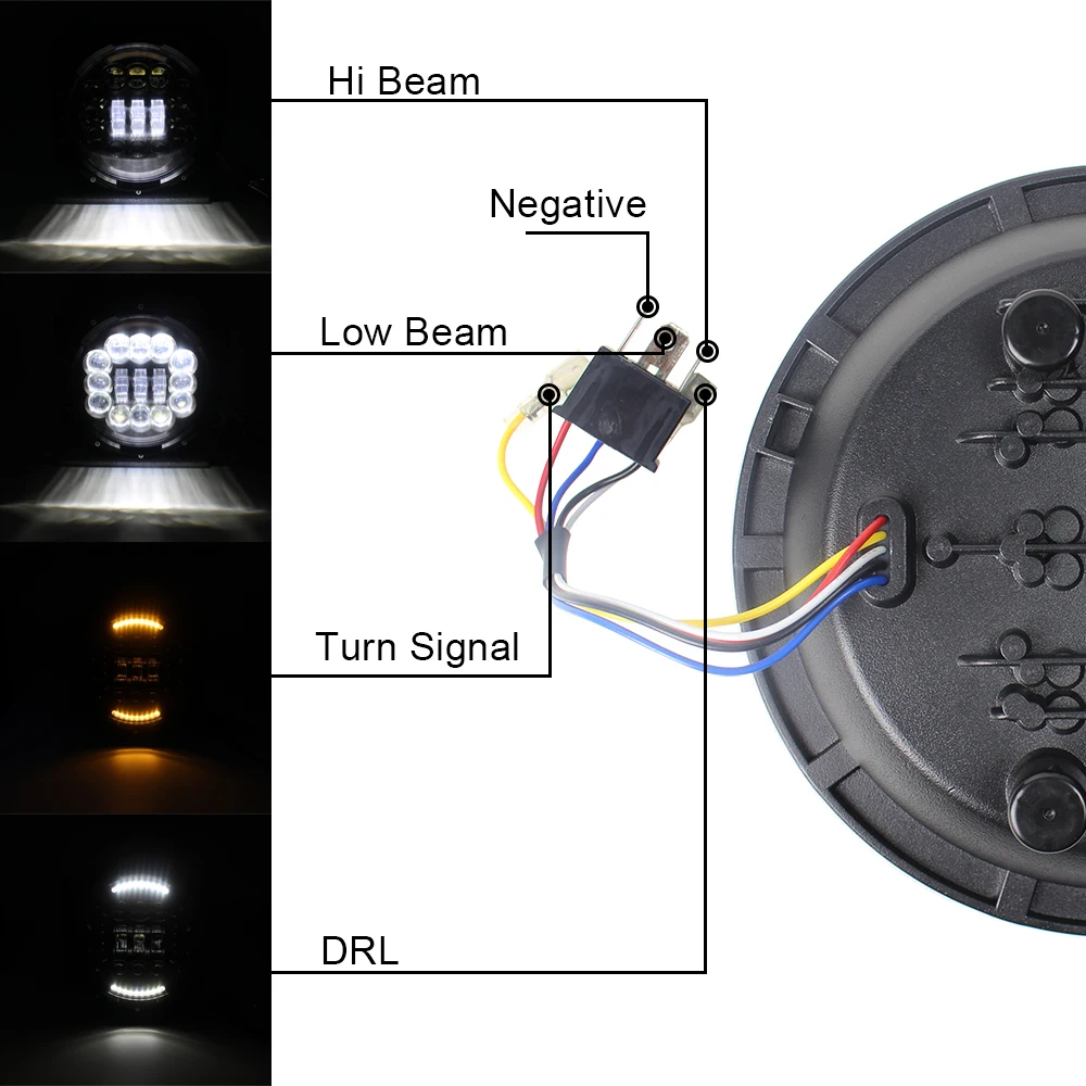 Светодиодный ультратонкий Передний фонарь с мотором 7 дюймов 90 Вт для