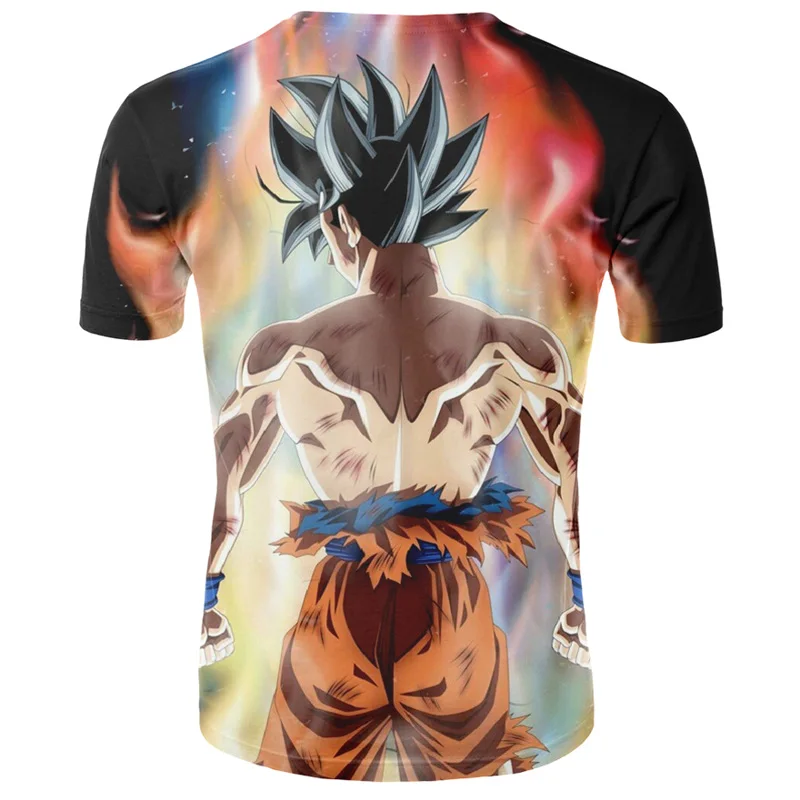 Футболка Dragon Ball Z мужская домашняя кофта с круглым горлом Super Saiyan Fight Goku Повседневная модная футболка Летняя футболка с 3D принтом Топ
