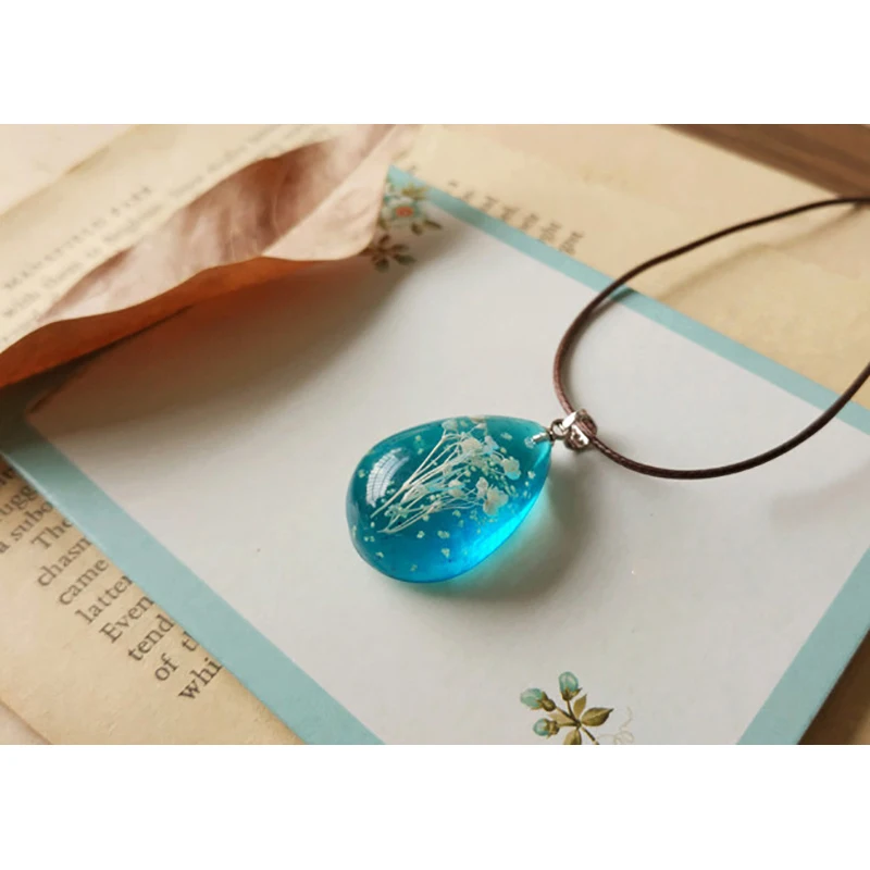 Miage модная ручная работа исцеление светящийся голубой высушенный цветок