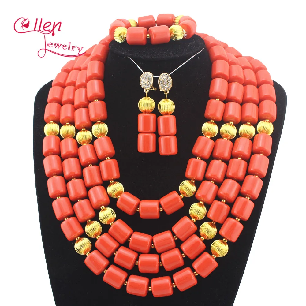 Набор ювелирных изделий из африканских коралловых бусин нигерийские бусины