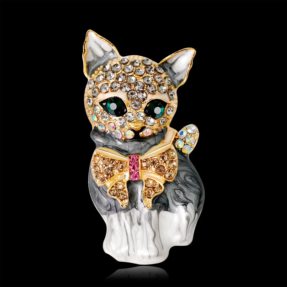 CINDY XIANG эмалированные броши кошки для женщин модные стразы Элегантная Брошь в