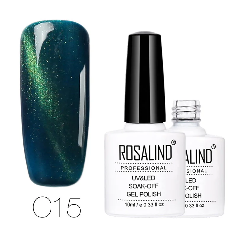 C15 ROSALIND гель 1S 3D кошачий глаз Гель-лак для ногтей магнитный эффект цветной гель для ногтей впитывающий лак УФ-гель для ногтей - Цвет: C15