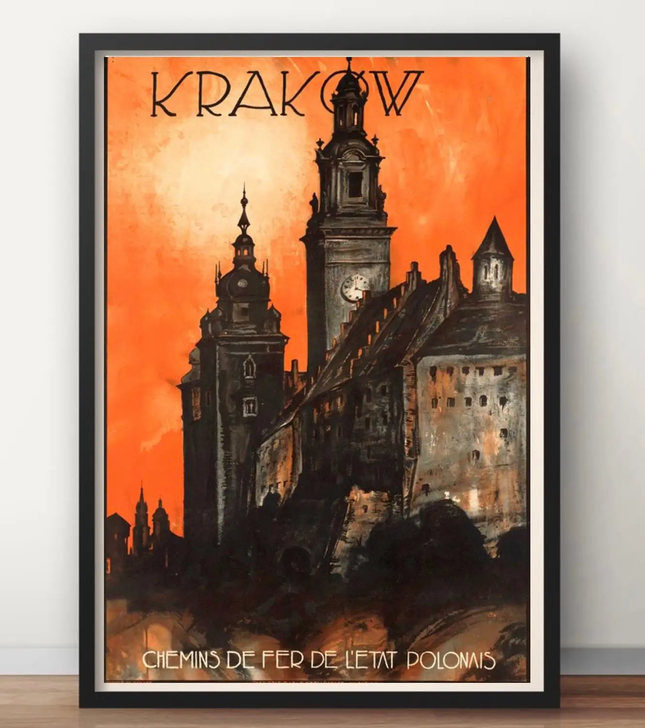 Cracow Польское искусство карта Крака Ретро винтажный постер из крафт бумаги холст