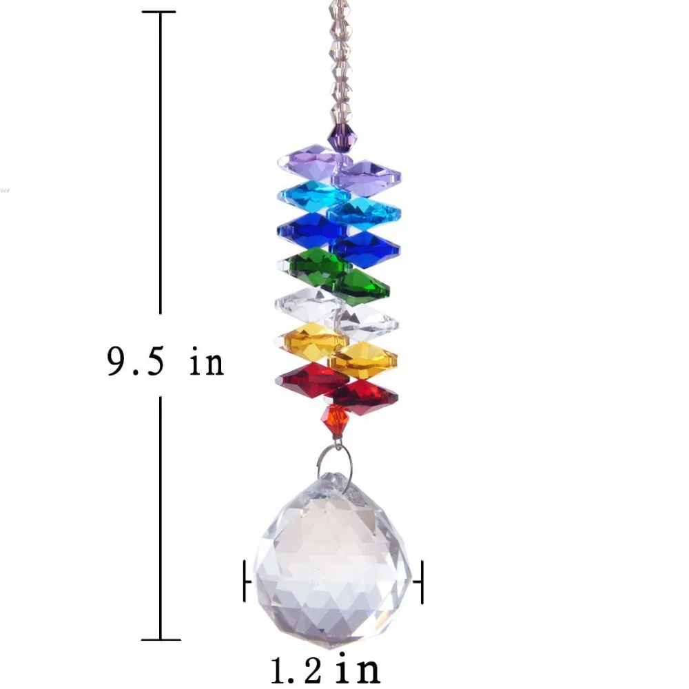 H& D 24 см люстра кристаллы мяч PRISM кулон Радуга Maker чакра каскад Suncatcher