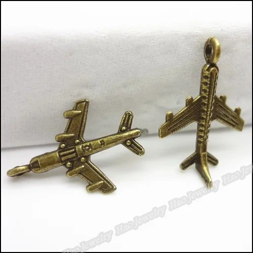 120 шт винтажные Подвески Подвеска &quotсамолет&quot Античный бронзового цвета из