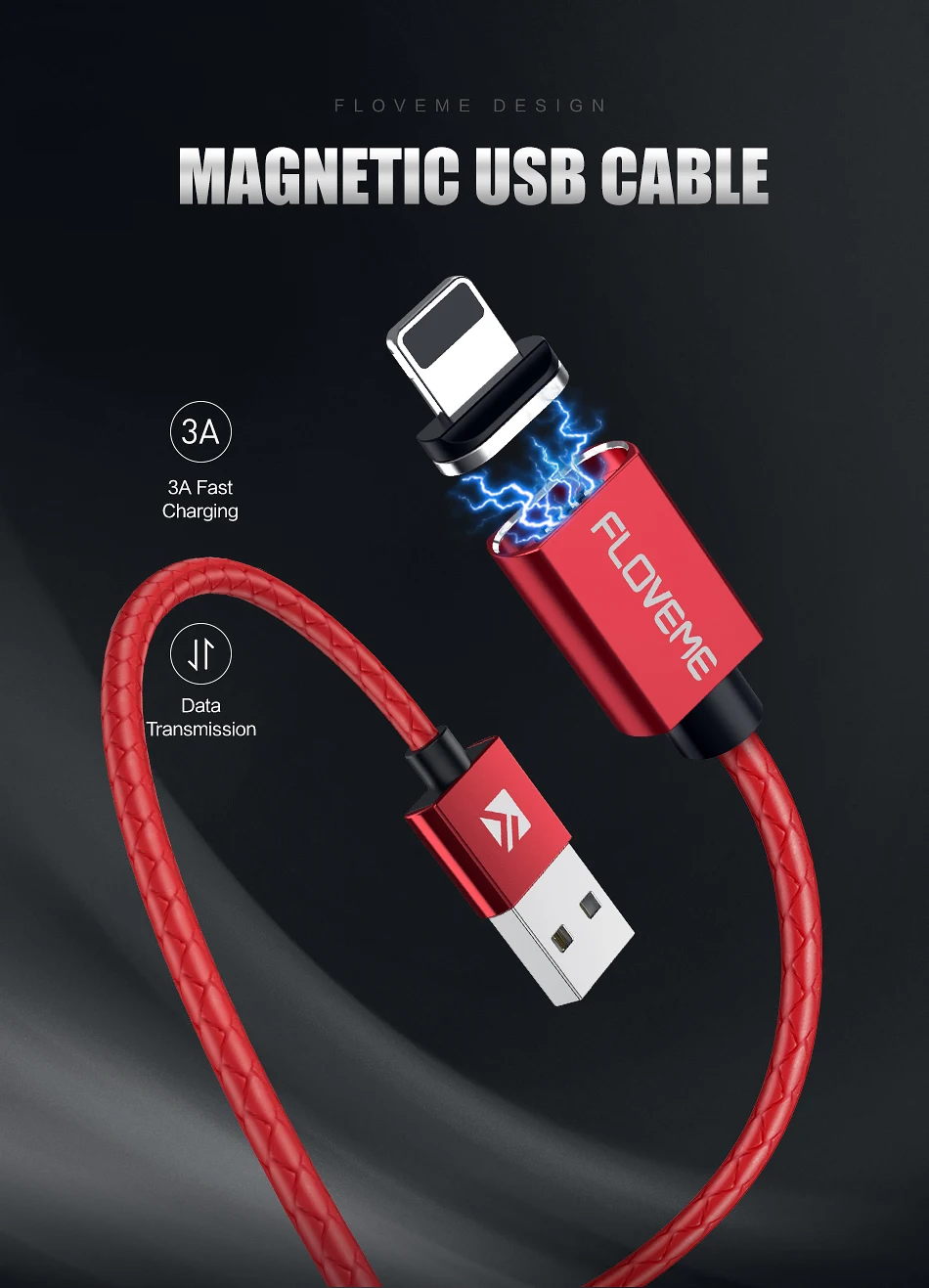 Магнитный usb-кабель FLOVEME 3A для быстрой зарядки, кабель Micro USB type C для iPhone X XS Max XR 10, Магнитный зарядный кабель для синхронизации данных