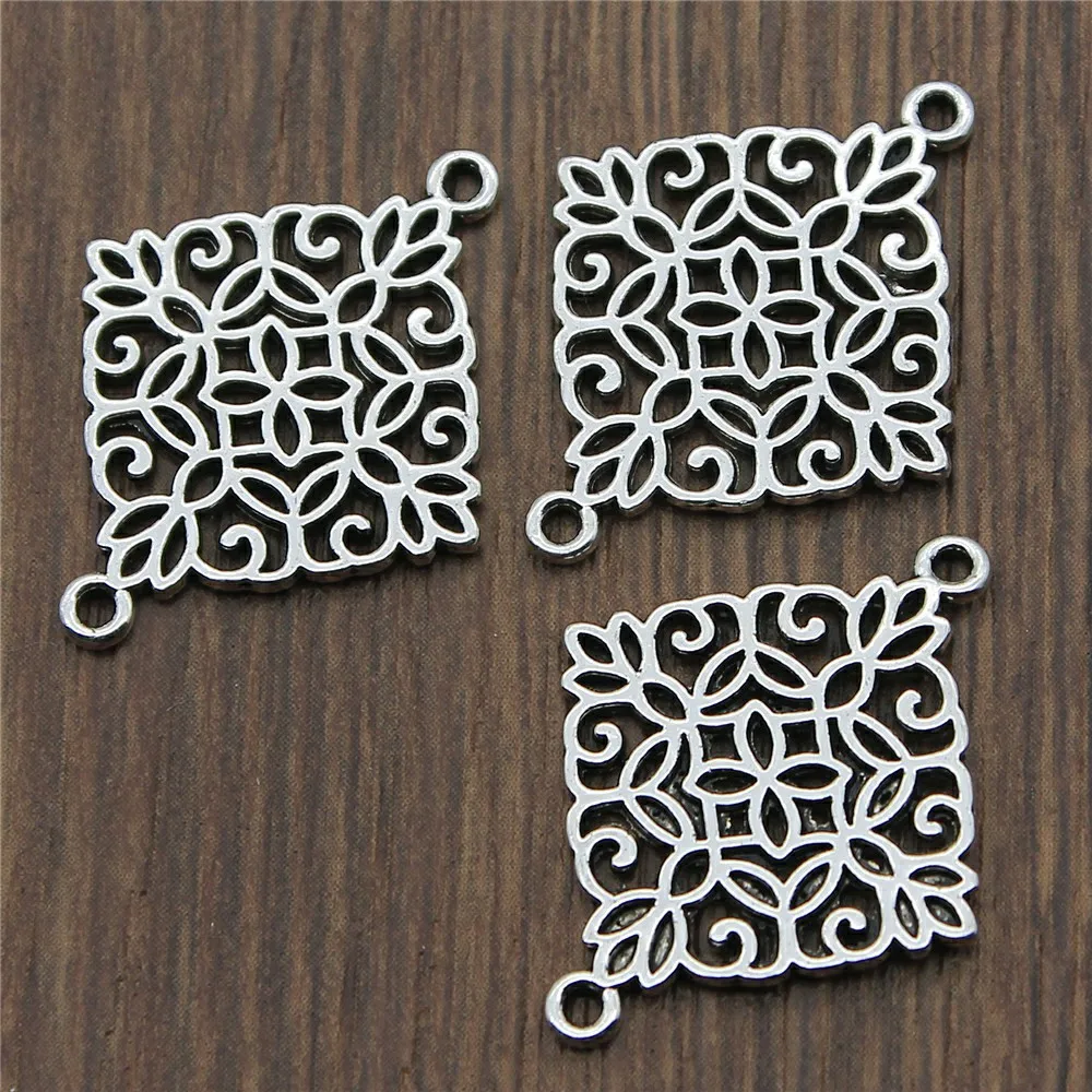 Подвески соединитель античный серебряный цвет цветок DIY аксессуары для