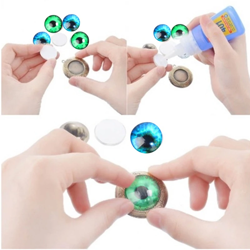 Стеклянная кукла аксессуары круглые глаза наклейки мультфильм милый