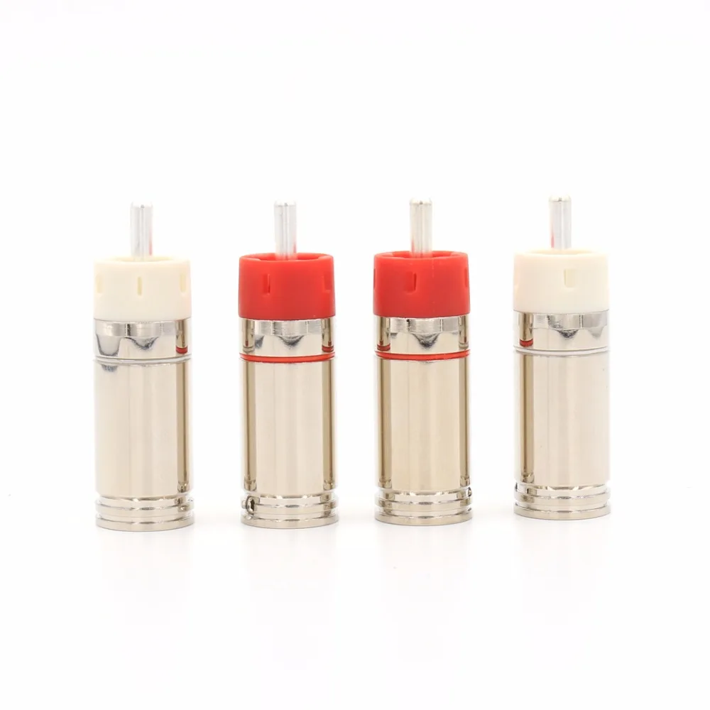 4 шт. посеребренные медные разъемы RCA|tellurium copper|silver rca plugconnector plug |