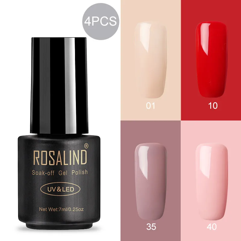 RA-4GELS-06 ROSALIND 7 мл Гель-лак для ногтей Полупостоянный УФ-гель гибридный набор для маникюра впитывающий лак белый праймер - Цвет: RA-4GELS-06