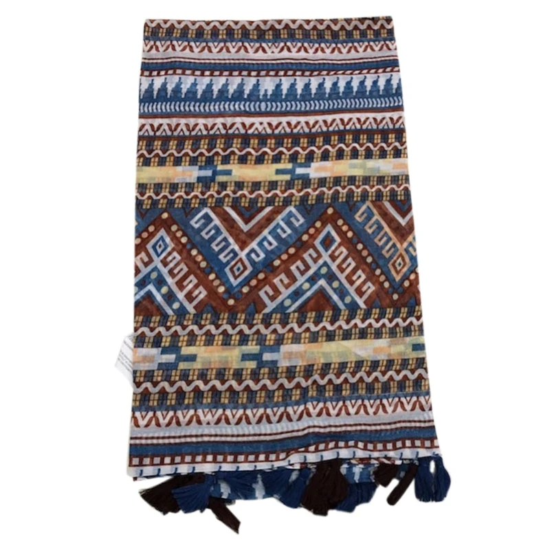 1 шт. женский этнический геометрический большой шарф с кисточками шаль в богемном