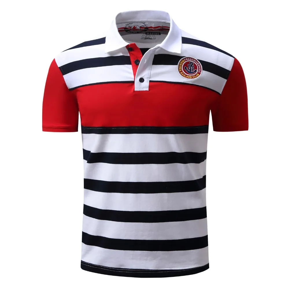 Новейшая мода 2018 Лето 100% хлопок дышащий принт Мужские Поло рубашка Для мужчин