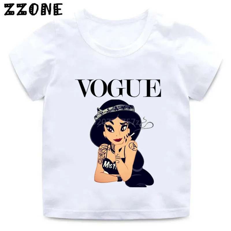 Футболка для девочек с принтом модная панк принцесса татуировка забавная одежда