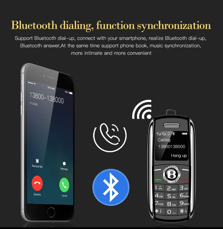Мини-телефон, bluetooth, набор номера, волшебный голос, один ключ, регистратор, мобильный телефон, две sim-карты, маленький мобильный телефон, русский язык