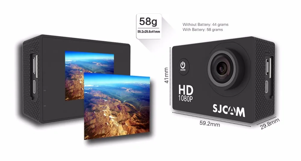 Оригинальная Экшн-камера SJCAM SJ4000/SJ4000AIR/SJ4000 wifi 1080P 2,0 lcd Full HD, водонепроницаемая Спортивная камера DV