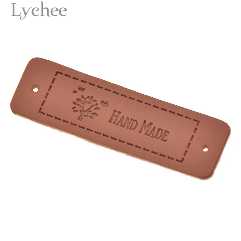 20 шт. ярлыки из искусственной кожи ручной работы с тиснением DIY Швейные