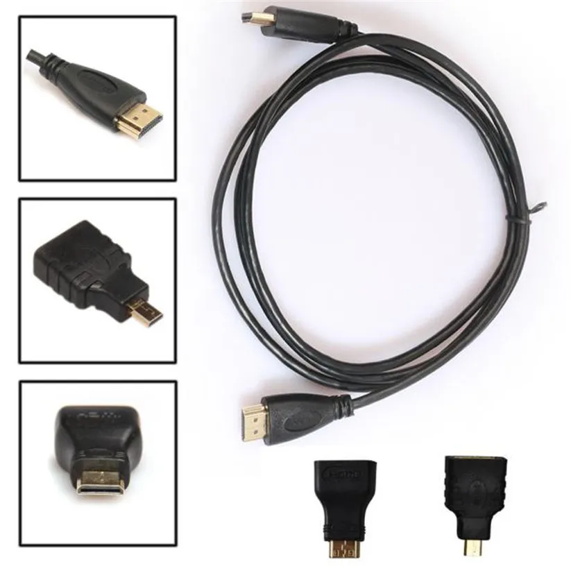 Del 1 м 3в1 HDMI к HDMI/Mini/микро адаптер кабель комплект HD для планшетных ПК ТВ td1101 Прямая