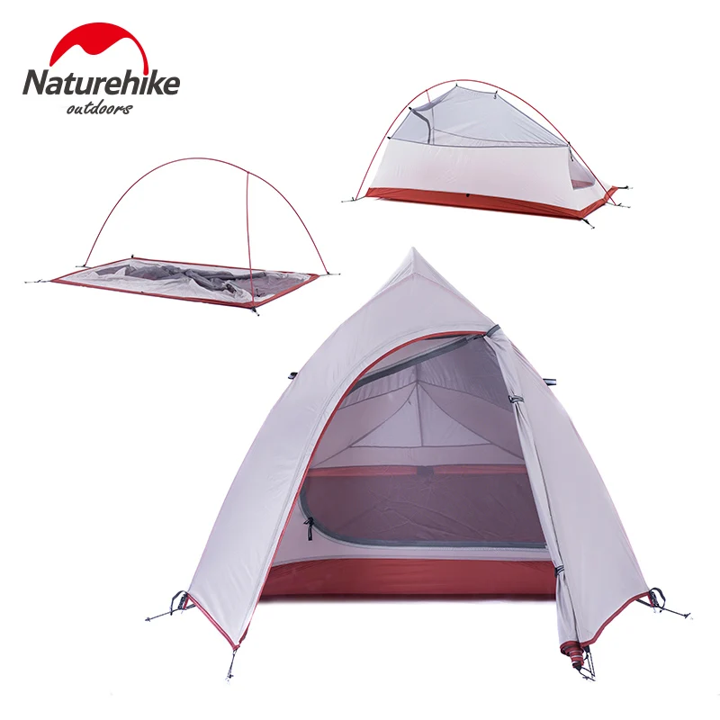 Палатка Naturehike туристическая 210T/ 20D на 3 человек двухслойная из силиконовой ткани