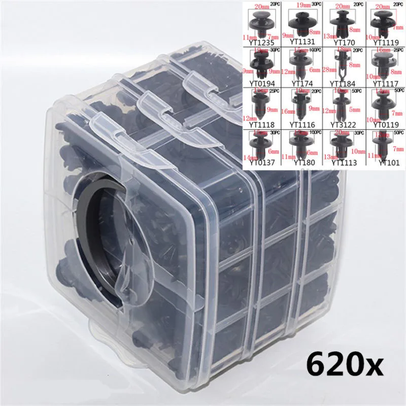 

620x 16 Kinds Bumper Side Skirt Trim Push Pin Scrivets Retainer Fastener Clip