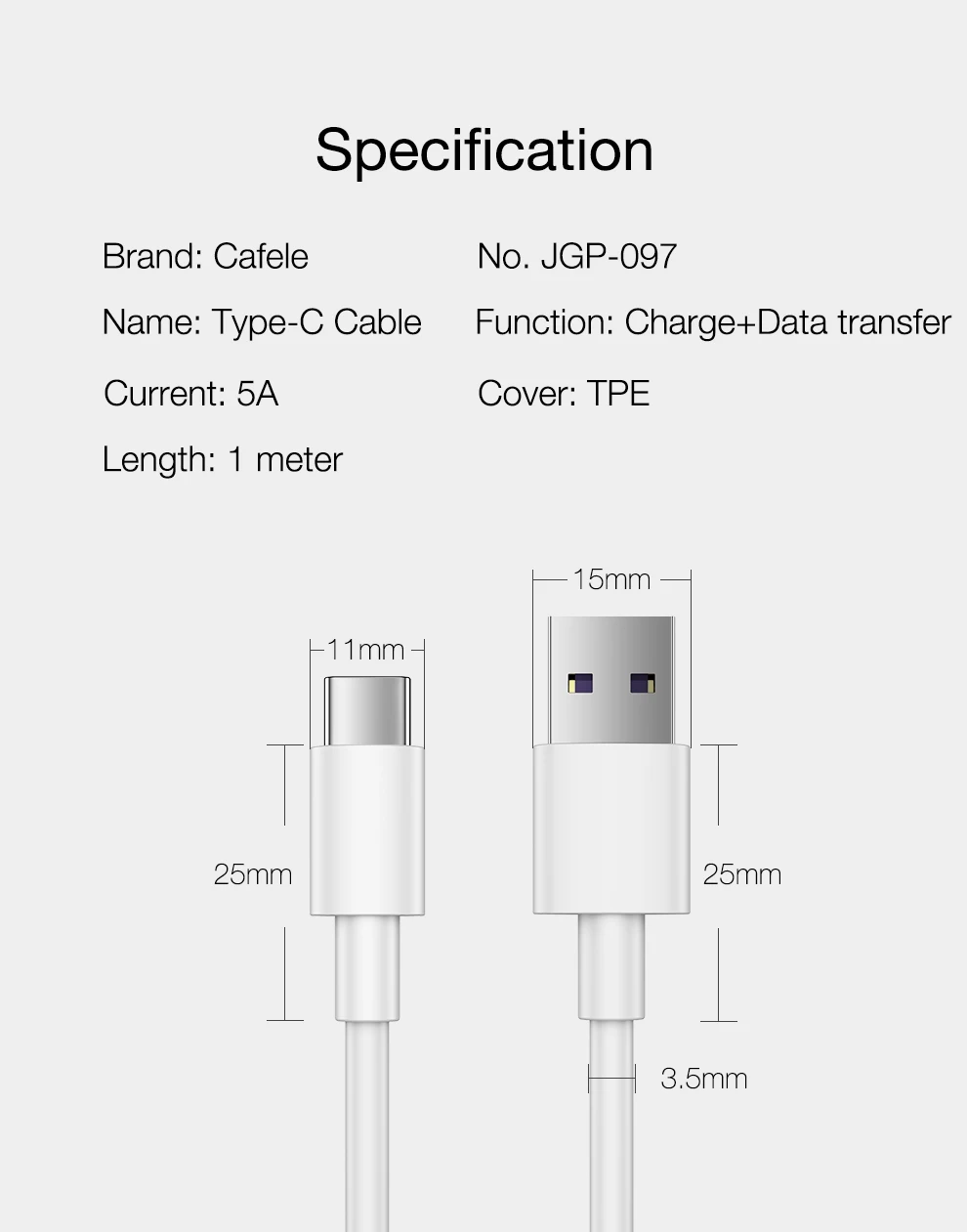CAFELE 5А type C USB кабель для телефонов huawei samsung Xiaomi поддержка QC 3,0 type C Быстрая Зарядка синхронизация данных кабели для телефонов