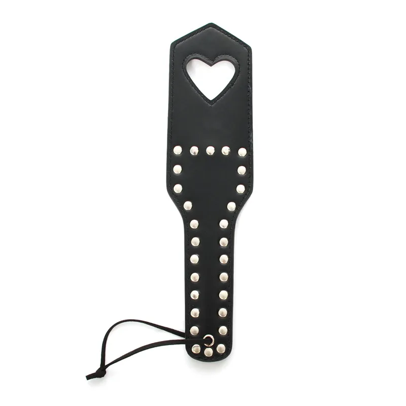 Heart Shaped Spanking Paddle Sex Flirt Racket Sexy Games Toy Leather Black Bondage Flog Whip Beat Submissive Slave Toys | Красота и