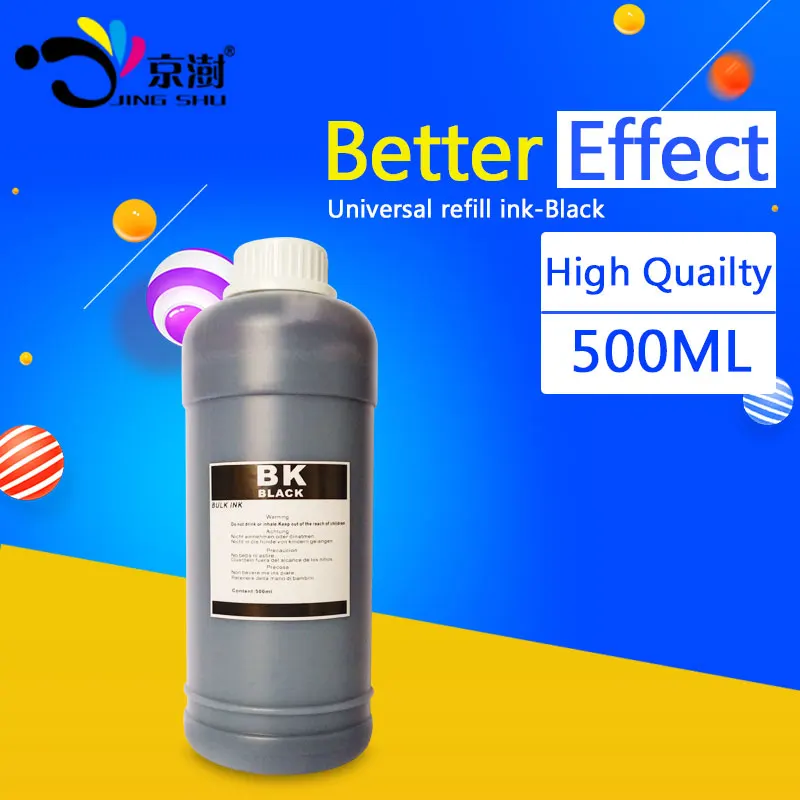 1 флакон 500 мл Черные универсальные чернила для заправки чернильный костюм hp canon