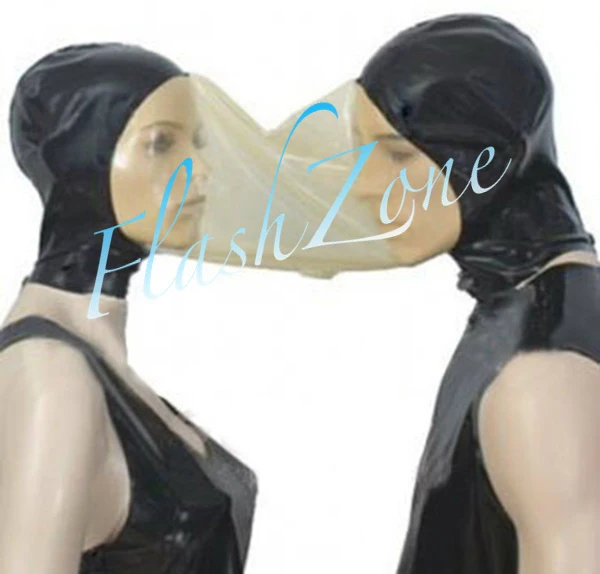 Free shipping ~ Latex hood rubber black masks | Тематическая одежда и униформа