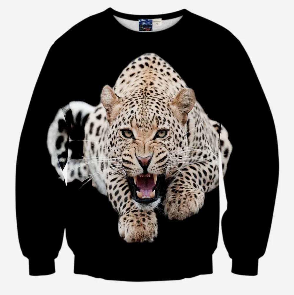 3D печатных Толстовка рев с леопардовым принтом для мужчины и женщины бесплатная