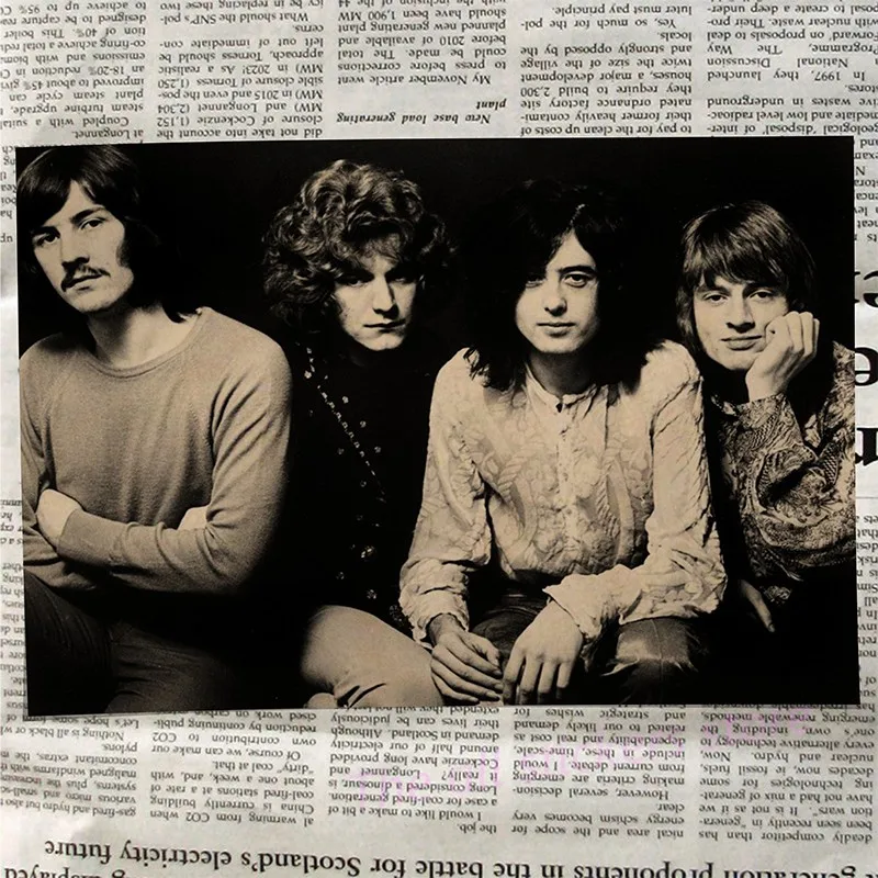 Led Zeppelin рок-музыка постеры для украшения дома винтажные стильные настенные наклейки Abooly бренд/6027
