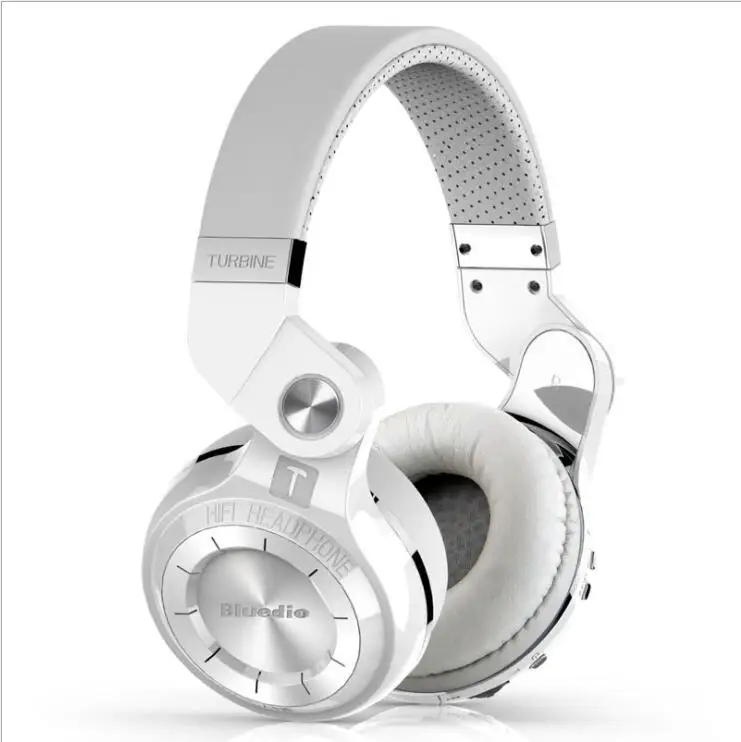 Подлинная Bluedio T2S Bluetooth гарнитура складная беспроводная гарнитура с микрофоном Музыка Android телефон - Цвет: White